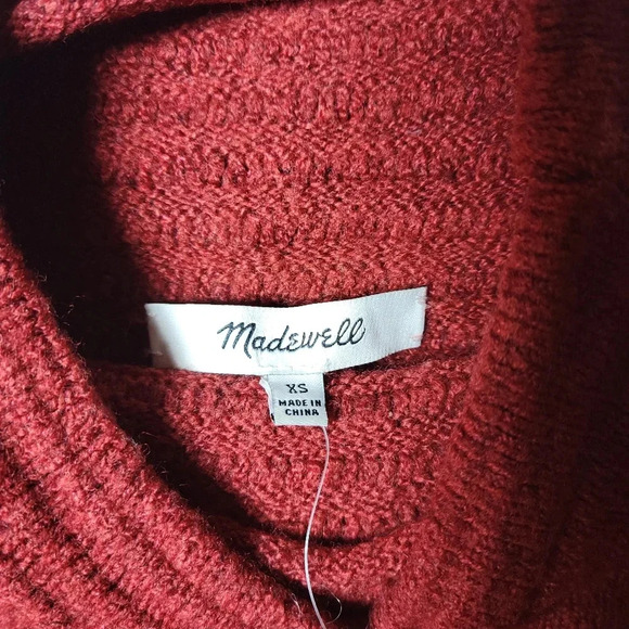 Madewell Bellmont Mockneck Sweater in Rust | Fall Sweater | Size XS - Picture 4 of 7